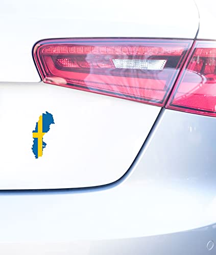 PREMIUM Autoaufkleber Schweden Fahne Kontur Aufkleber Auto Vespa Sticker Camper Wohnmobil Motorrad Waschanlagenfest Witterungs- und UV-beständig