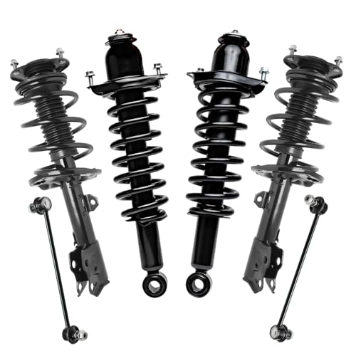 Image of Detroit Axle - 1.8L 6pc Struts Suspension Kit for Toyota 2014-2019 Corolla, 4 Front Rear Struts with Coil Springs 2 Front Sway Bar End Links 2015 2016 2017 2018 Replacement