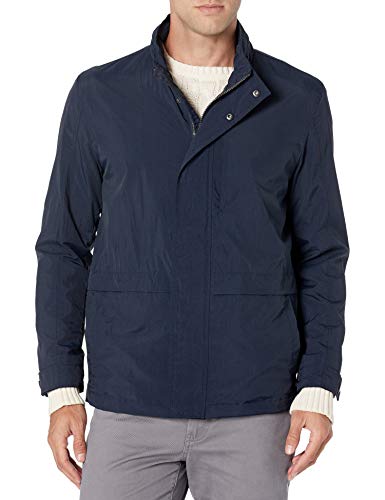 Cole Haan Men's Grand Series Crinkle Packable Rain Jacket, Navy, XX-Large