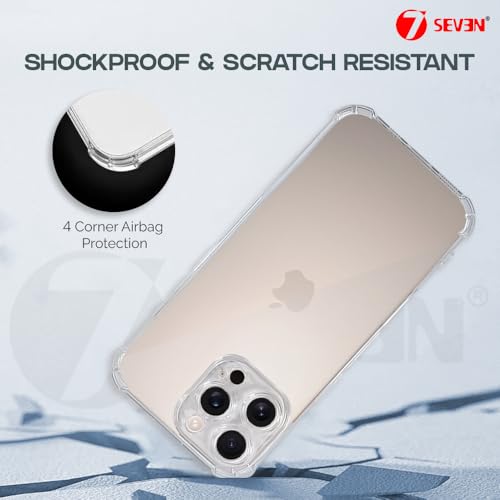 Image of 7SEVEN Compatible with iPhone 16 Pro Max Transparent Back Cover Soft TPU Silicone Case Shockproof Flexible Bumper Raised Camera Edges Protection Slim & Lightweight Crystal Clear Protective Phone Case