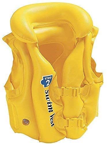 Sarathi Fashion Delux School Children Swim Vest Life Jacket for Swimming Pool, Medium (Yellow)