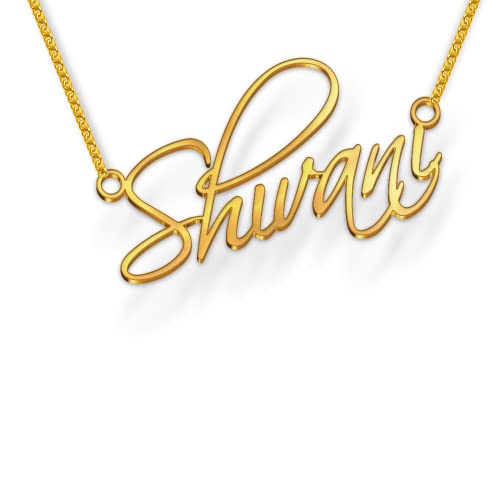 Image of Shivani Cursive Gold & Silver Name Pendant Necklace, Best Jewelry Gift for Girls.