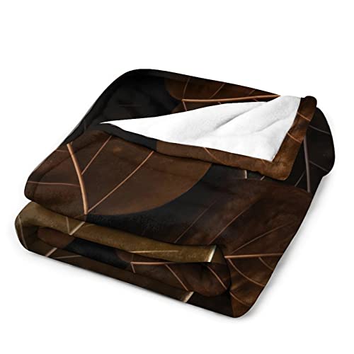 Couverture polaire plante d'or jeté de lit élégant pour chambre - 4
