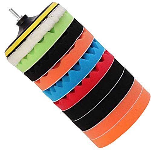 Image of DIY Crafts Pack 24 Pcs Kit, Multi Colour, 12 Pcs 7 inchinch 180mm Buffing Sponge Car Polishing Pad Disc Wool Disc Polishing Wax Sanding Pad Cleaning Car Accessories F(Pack 24 Pcs Kit, Multi Colour)