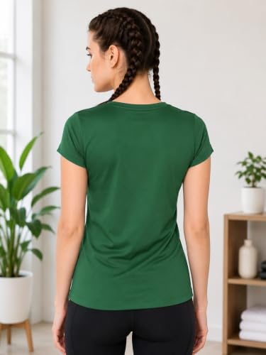 Image of Women Polyester Stretch Regular Fit Round Neck Half Sleeve T-Shirt (Pack of 1)