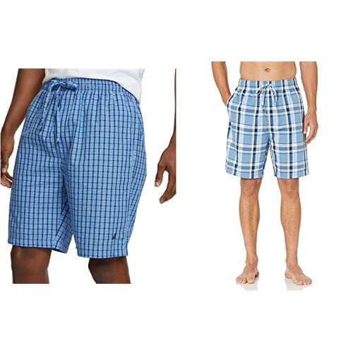 Image of Nautica Men's Soft Woven 100% Cotton Elastic Waistband Sleep Pajama Short
