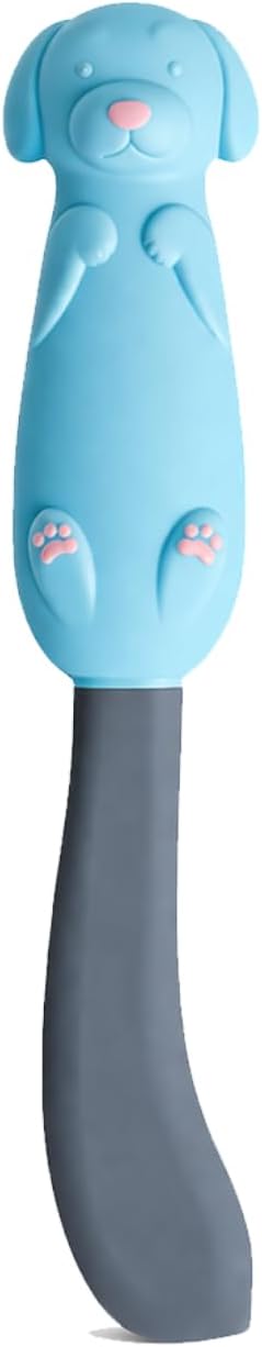 Jar Scraper Spatula - Silicone Scraper, Cute Kitchen Accessories, Unique Fun Cooking Kitchen Gadgets for Foodies - BPA-free & 100% Food Safe (Puppy - Blue)