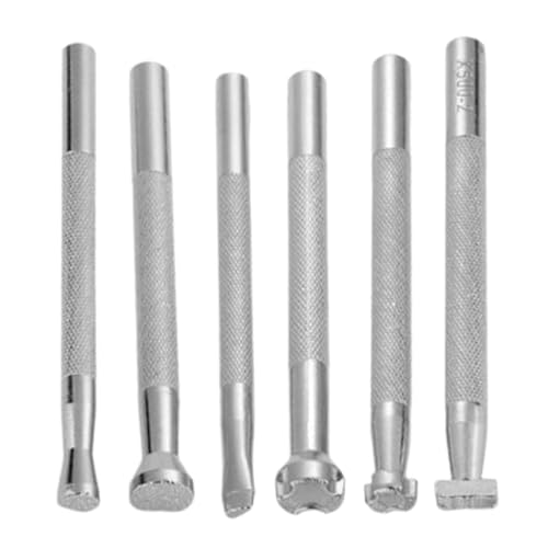 usefulbeauty Herramientas Marcado Cuero | Estampas Para Trabajo De Cuero,Set De 6 Piezas Suministros Artesanía Para Tapicería Grabado Y Decoración