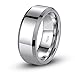 MABELLA His Hers Stainless Steel Men's Band Women Cubic Zirconia Round Cut Wedding Engagement Ring Set,Women's Size 8 Men's Size 10
