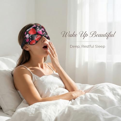 Image of Luxury Sleep Mask - Soft, Lightweight & Ultra Comfort-Perfect for Light Blocking Wake up Radiant-Black