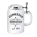 KMC-Austria Design Bierkrug mit Flachdeckel - Persönlicher personifizierter - Geniesser Name seit Jahreszahl