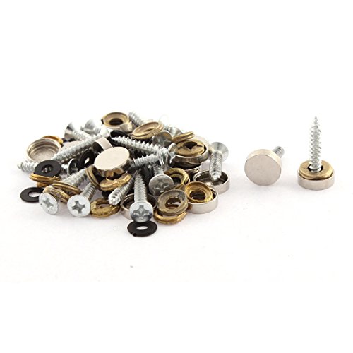 Aexit 20 Pcs Quality Parts 12mm Dia Advertising Glass Tea Table Decorative Screw Cap Mirror Nails Model:61as470qo744