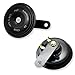 AutoHornix 1 Pair Black High & Low Universal 12V 4A 90MM Disc Horn Compatible with SUVs Bike Boat Motorcycles Off-Road ATVs Car Trucks Waterproof horn