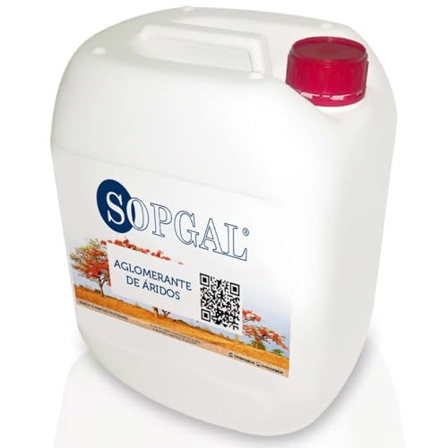 Aglomerante de Áridos (25L) - resina para compactar áridos y piedras decorativas en zonas interiores y exteriores sin dañar la vegetación. Soporta el tránsito de personas - Sopgal