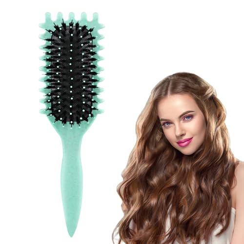 Bounce Curl Brush, Cepillo Multifuncional para Rizos, Bounce Curl Define Styling Brush, Cepillo para Definir Rizos Verde, Cepillo para Cabello Rizado para Peinar, Dar Forma