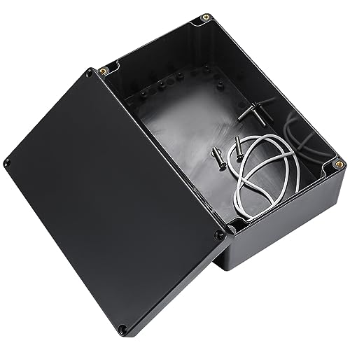 Wasserdichte Anschlussdose, IP65 Elektrische Projektbox Verteilerdose Staubdicht Wetterfest, ABS Kabelgehäuse Verteilerkasten für Indoor Outdoor Elektronikkabel (Schwarz 20X12X7,5CM)