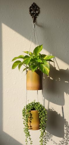 Image of Bamboo Handmade Wall Hanging Planter Basket | Perfect for Home & Garden Decor, Indoor and Outdoor