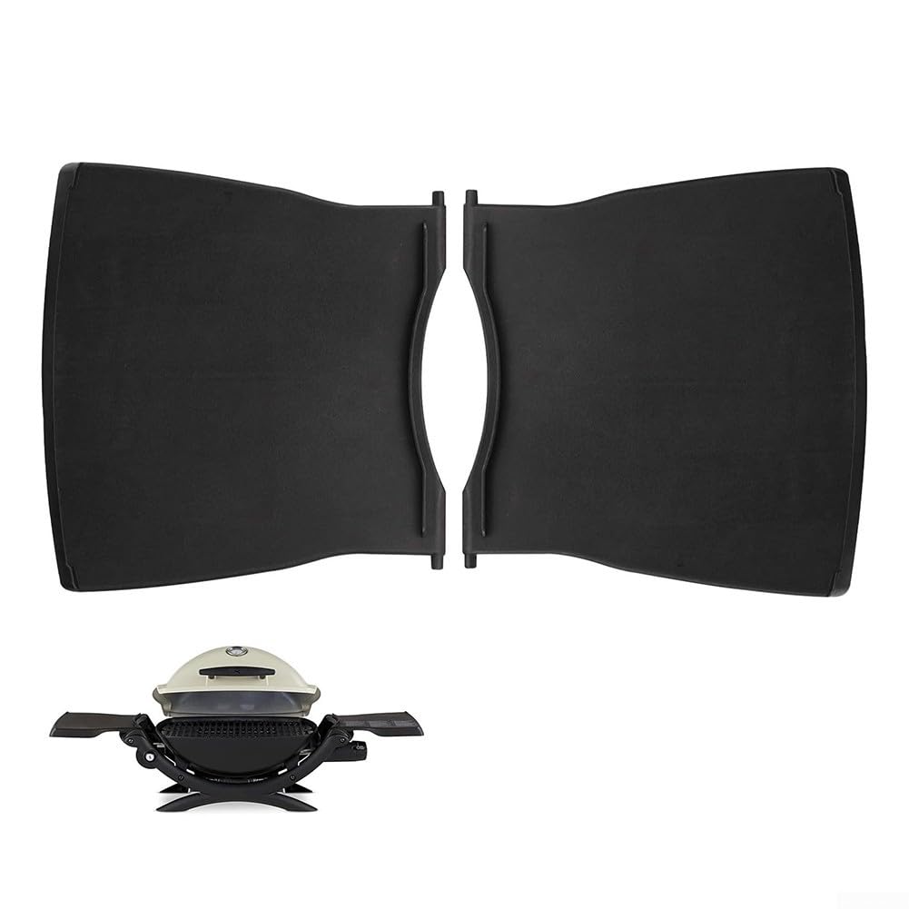 60067 Grilltisch-Set, kompatibel mit Weber 2014 Q1000 Q1200 Modellen, bietet tragbare Arbeit und Aufbewahrung für Kochutensilien und Zutaten (2 Stück)