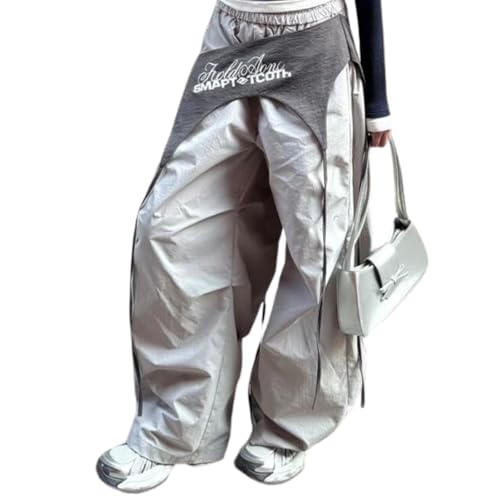 Women's Streetwear Wide Leg Joggers - Y2K Hip Hop Pants Cross-Belt & Curved Blade Cut Lounge Pants Baggy Sweatpants