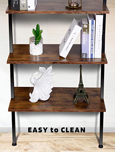 amzdeal Industrial Ladder Shelf, 5-Tier Bookshelf, Plant Stand,Rack Storage Shelves,Display Shelf,Stable Metal Frame,for Bathroom, Kitchen, Living Room,Balcony,Bedroom,Office
