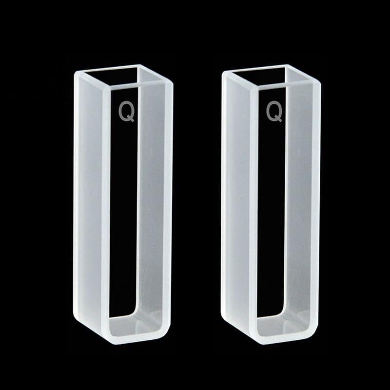 2 cuvette in quarzo con coperchio, percorso ottico 10 mm, JGS1, adatte for laboratorio spettrofotometrico(High precision)