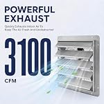 24'' Shutter Exhaust Fan, Wall Mounted Automatic Louvers - Image 3