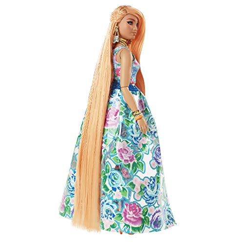 Barbie Extra Fancy Doll, Curvy Doll In Floral 2-Piece Gown, With Pet Kitten, Extra-Long Hair & Accessories, Flexible Joints, For 3 Year Olds & Up #TOP2