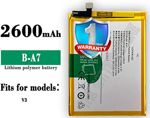 Image of THE BATTERY STORE Orignal B-A7 Battery for Vivo V3 V3A V3MA V3D Battery with 1 Year Warranty and high Capacity Battery Backup. Carefully Check Your Phone Model and Purchase(for B-A7)