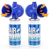 Nicehill 2 Pack Air Horn, 122dB Loud Safety Air Horns for Boating Emergency & Sporting Events, Handheld Marine Horn with Easy Button Operation for Warning Signals & Alerts, 1.4oz, Blue