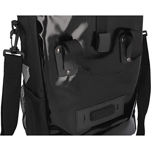 FISCHER Fahrrad Gepäckträgertasche Kurier, Fahrradtasche, Umhängetasche, Reflektor, 18 Liter, wasserabweisend, schwarz