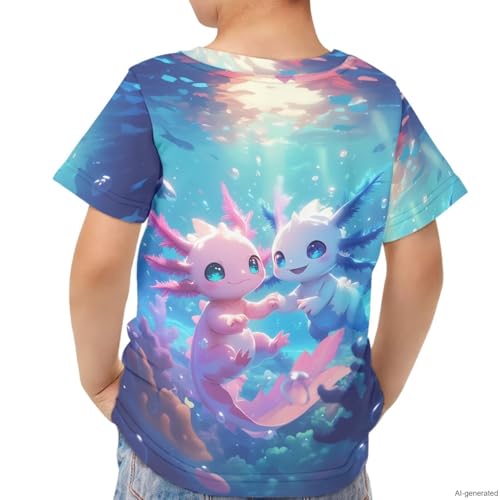 Image of WELLFLYHOM Kids Tshirts Girls Boys Short Sleeve Crewneck Tees Shirts Casual Sport Pullover Tops Size 3-16 Years