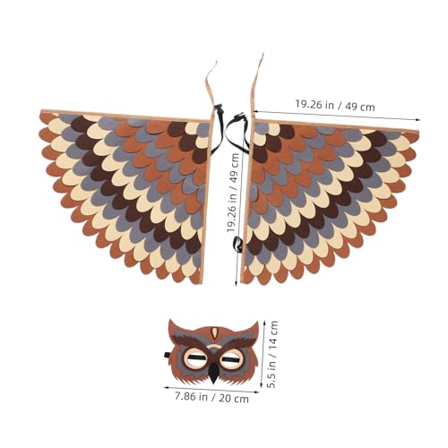 Garneck Owl Wings Costume with Parrot Eagle Cape Soft Lightweight Animal Role Play Outfit for Halloween School Plays Themed Parties Machine Washable Comfortable for Boys