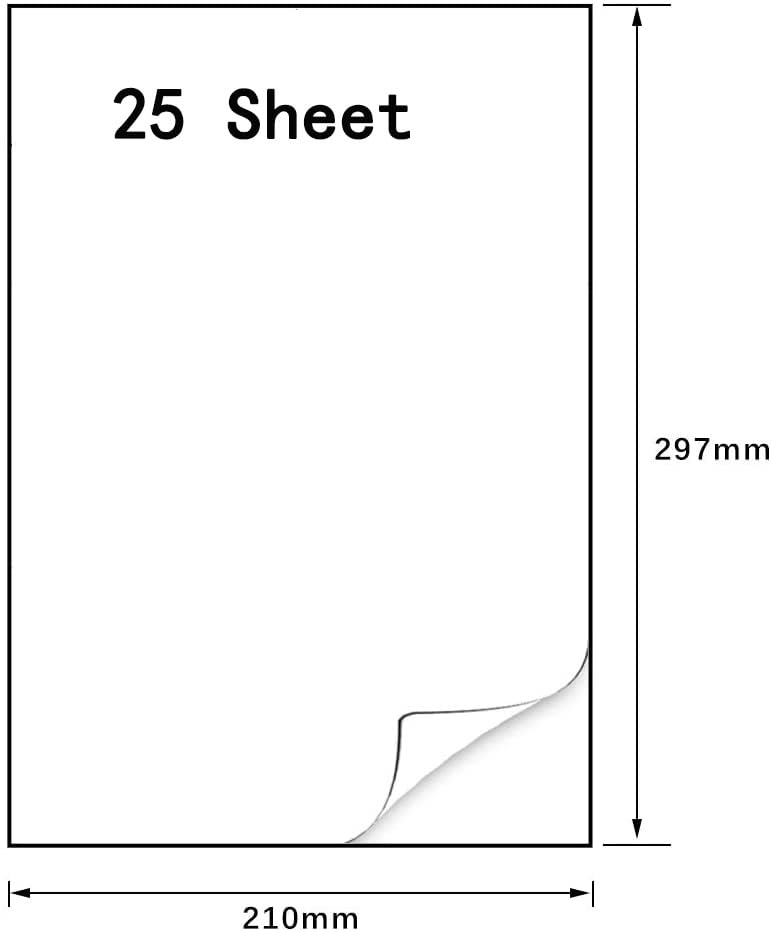 25 Sheets A4 Sticker Paper Shipping Mailing Labels, Sticky Back Printing (1 Per Sheet 210 * 297mm), 1 Per Sheet 210*297mm - Image 2