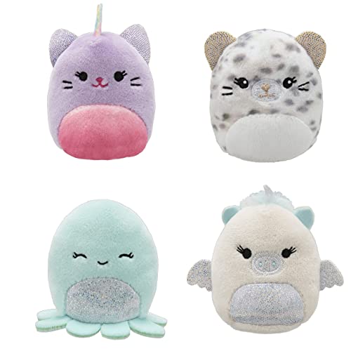Squishville by Original Squishmallows Sparkle Squad Plush, Four 2-Inch Squishmallows Plush Including Mina, Darby, and Nara - Image 4