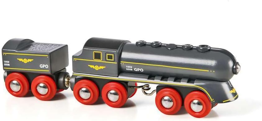 Brio World 33697 - Speedy Bullet Train - 2 Piece Wooden Toy Train Set for Kids Age 3 and Up