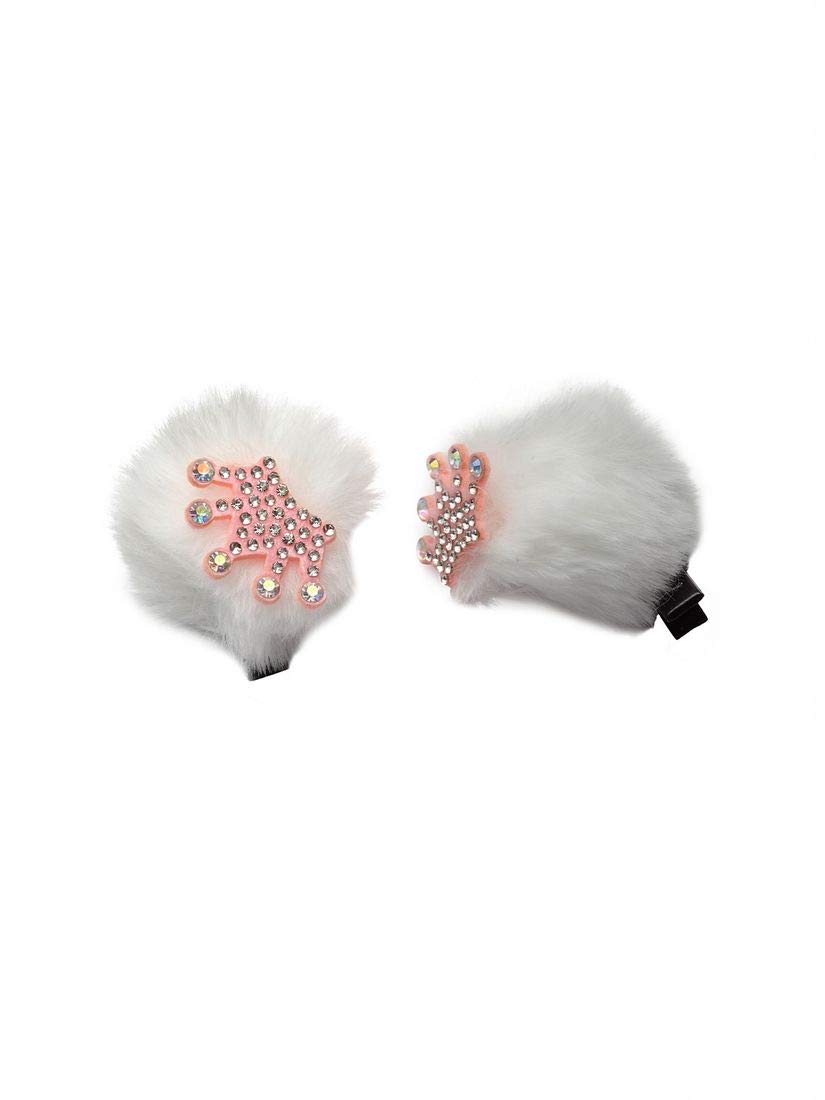 Stol'n Kids Alligator Pom Pom with Butterfly Hair Clip for Girls (White)
