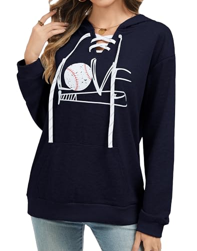 ETATNG Womens Baseball Hoodies Long Sleeve Lace Up Neck Love Print Casual Athletic Pullover Sweatshirts Tops with Pockets4