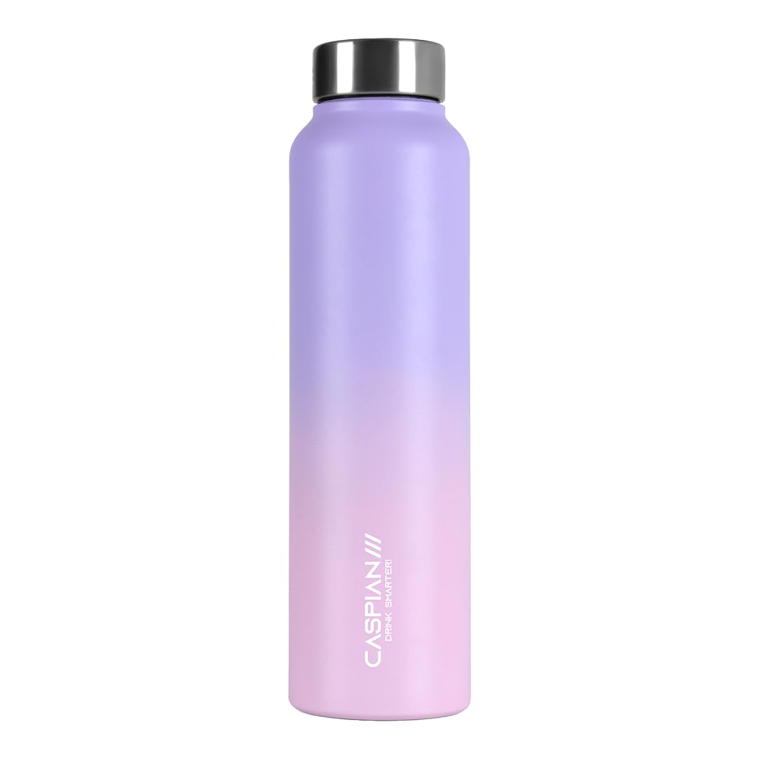 CASPIAN /// Astra ISI Certified Stainless Steel Water Bottle 1 ltr. (Orchid, 1 Litre) | Leak Proof Thunder for Fridge Home Office Travel School Kids Boys Girls Adults Sports Gym Yoga Gift | BPA Free