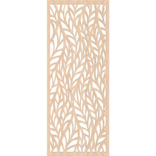 Image of Ortonville Decorative Pierced Fretwork Wood Wall Panels, 19 3 /8 inchW x 49 3 /8 inchH x 3 /8 inchT, Red Oak
