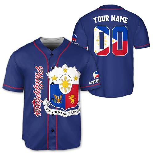 Philippines Jersey Baseball, Personalized Philippines Baseball Jersey Men miniatura 1