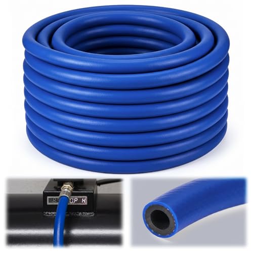 Klyyo Clyro 1/2 Inch PVC Air and Water Hose, ID 300 Psi Blue Hose for Air Compressors, Pneumatic Tools, Garden Watering, Industrial and Home Use(100ft)