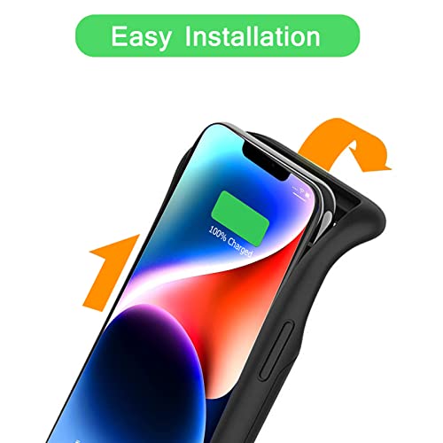 Battery Case For Iphone 14, 7000Mah Slim Portable Rechargeable Smart Protective Battery Pack Cover Power Bank Charging Case Compatible With Iphone 14 (6.1 Inch) Extended Battery Charger Case (Black) #TOP2