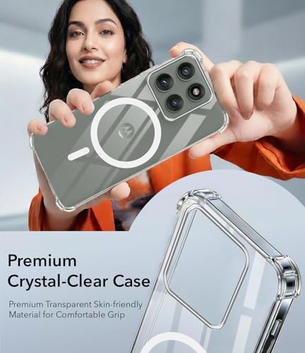 Image of Jkobi Shockproof Crystal-Clear Back Cover for Motorola Moto Edge 60 Pro (Magsafe Wireless Support | Drop & Camera Protection | Hard Polycarbonate)
