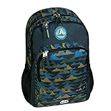 Busquets Mochila Escolar Doble Summits Verde Poliéster y Nailon Dibujo Animado Unisex Big Kid Escuela 4.19 Libras 2 Bolsillos Daypack Mochila