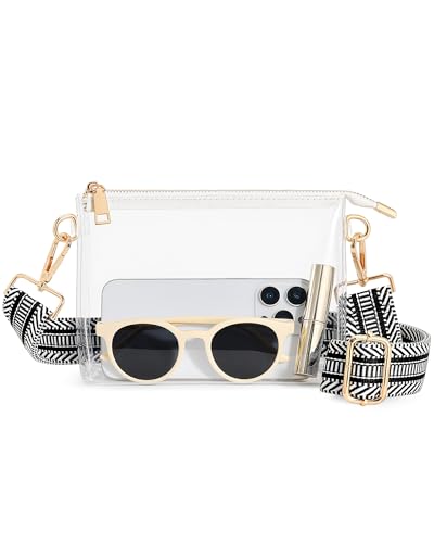 Image of Lorbro Clear Purse for Women Stadium Approved, Clear Crossbody Bag with Zipper Closure, Transparent Purse for Concert Sports