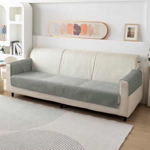 Image of HOKIPO Premium Chenille Sofa Cover Mat with 2 Armrest Cover, 3 Seater - Grey