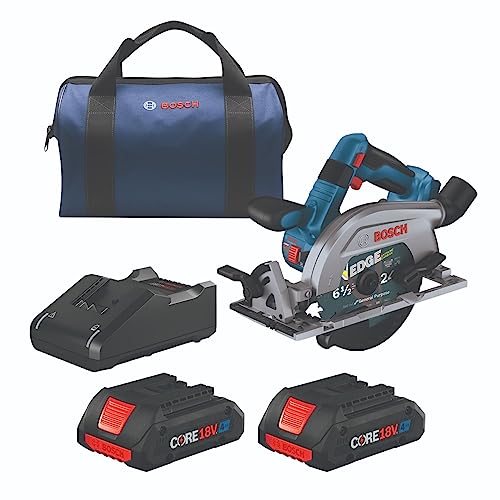 Bosch GKS18V-22LB25 Circular saw kit, 6-1/2 in., blade left, brushless, two CORE18V 4.0 Ah batteries
