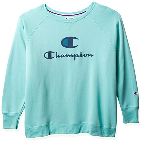 Champion Women's Plus Size Crewneck, Light sea Green, 4X