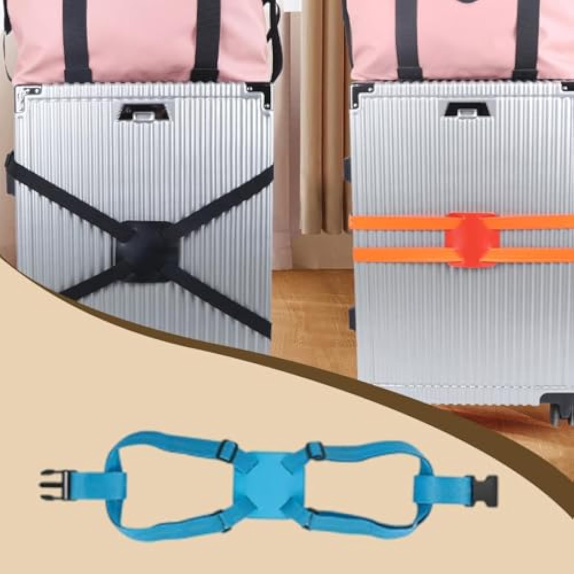 Adjustable Luggage Strap for Connecting Bags, Blue