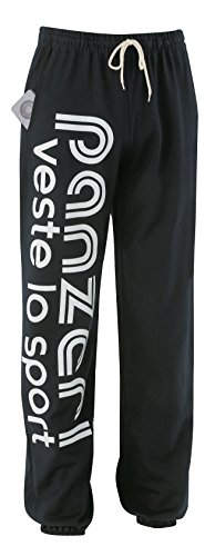 panzeri Pantalon Jogging épais Park O - Noir/Blanc - Taille L